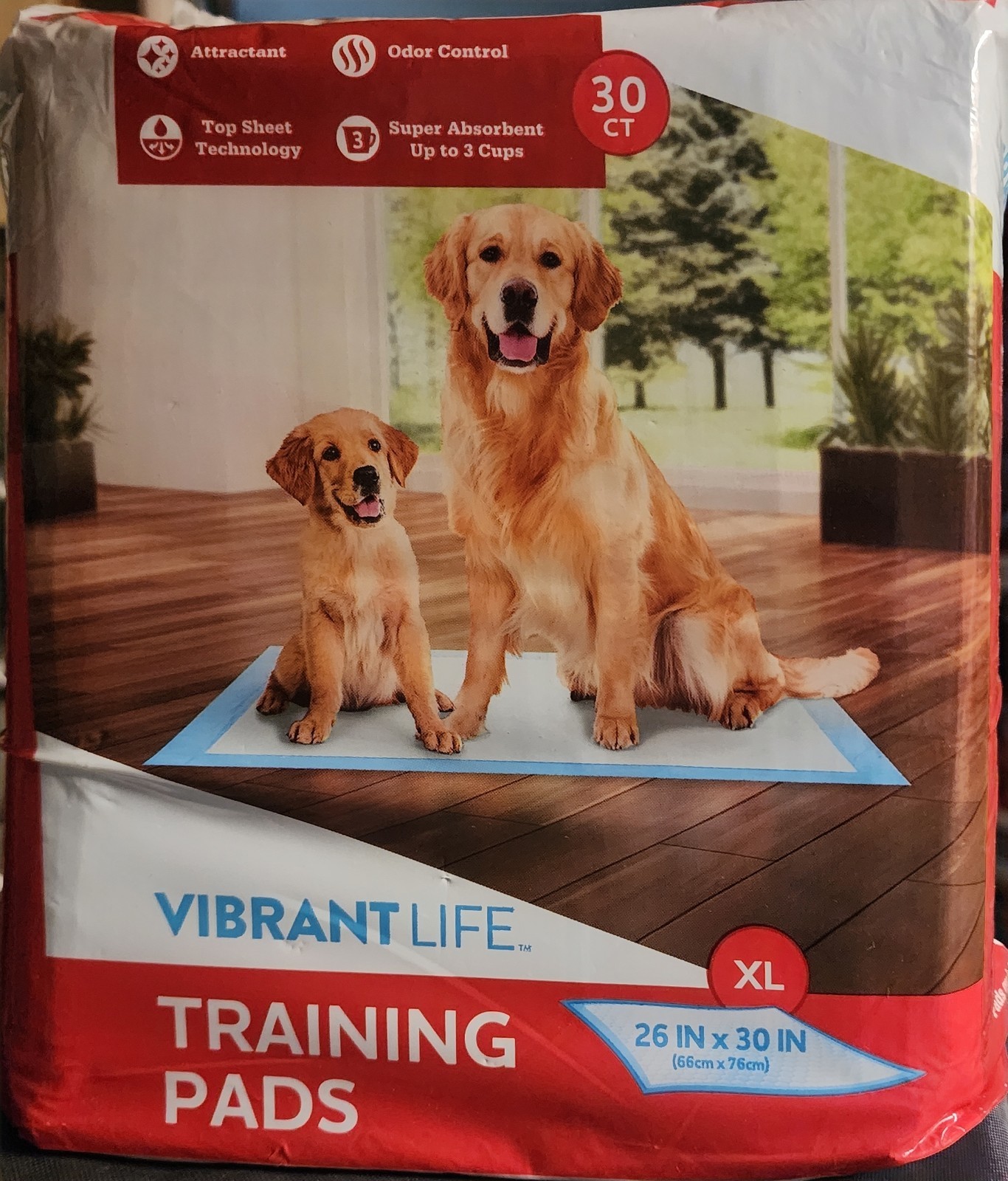 XL Vibrant Life Training Pads 26″ X 30″
