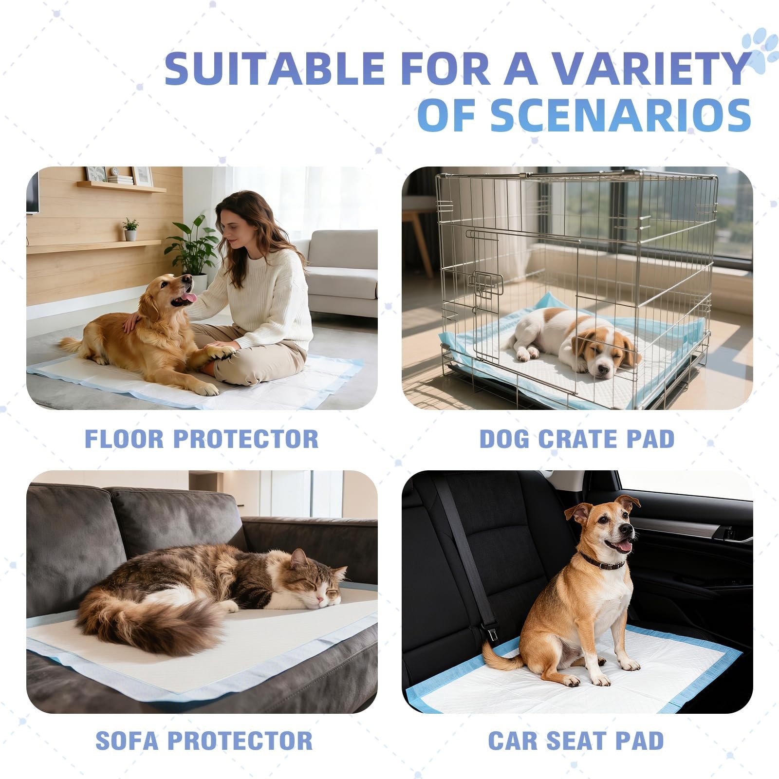Extra Large Dog Pee Pads 100 Pack – 30″x36″, Super Absorbent, Leak-Proof, Dispos