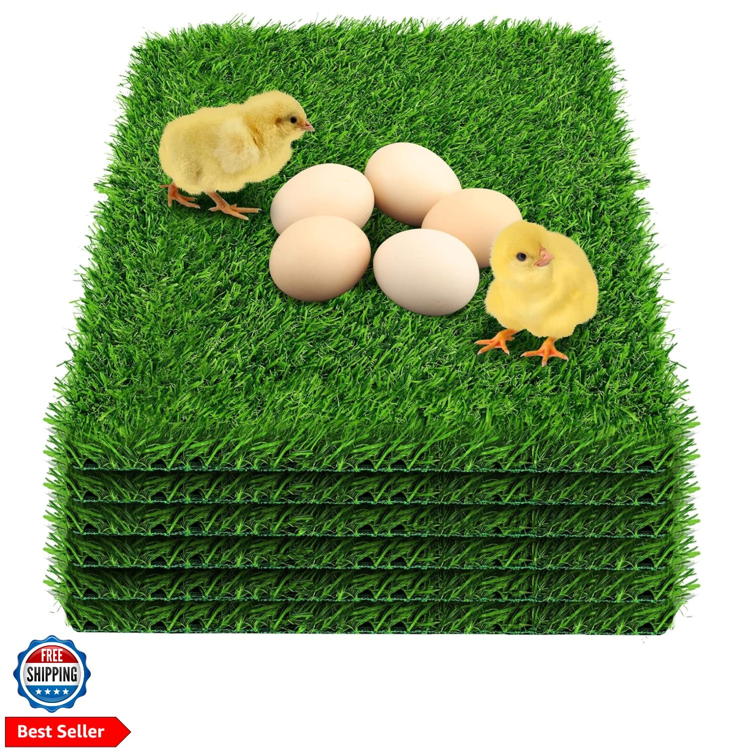 6 Pack Chicken Nesting Box Pads – Washable Artificial Grass Nesting Pads – Ch…