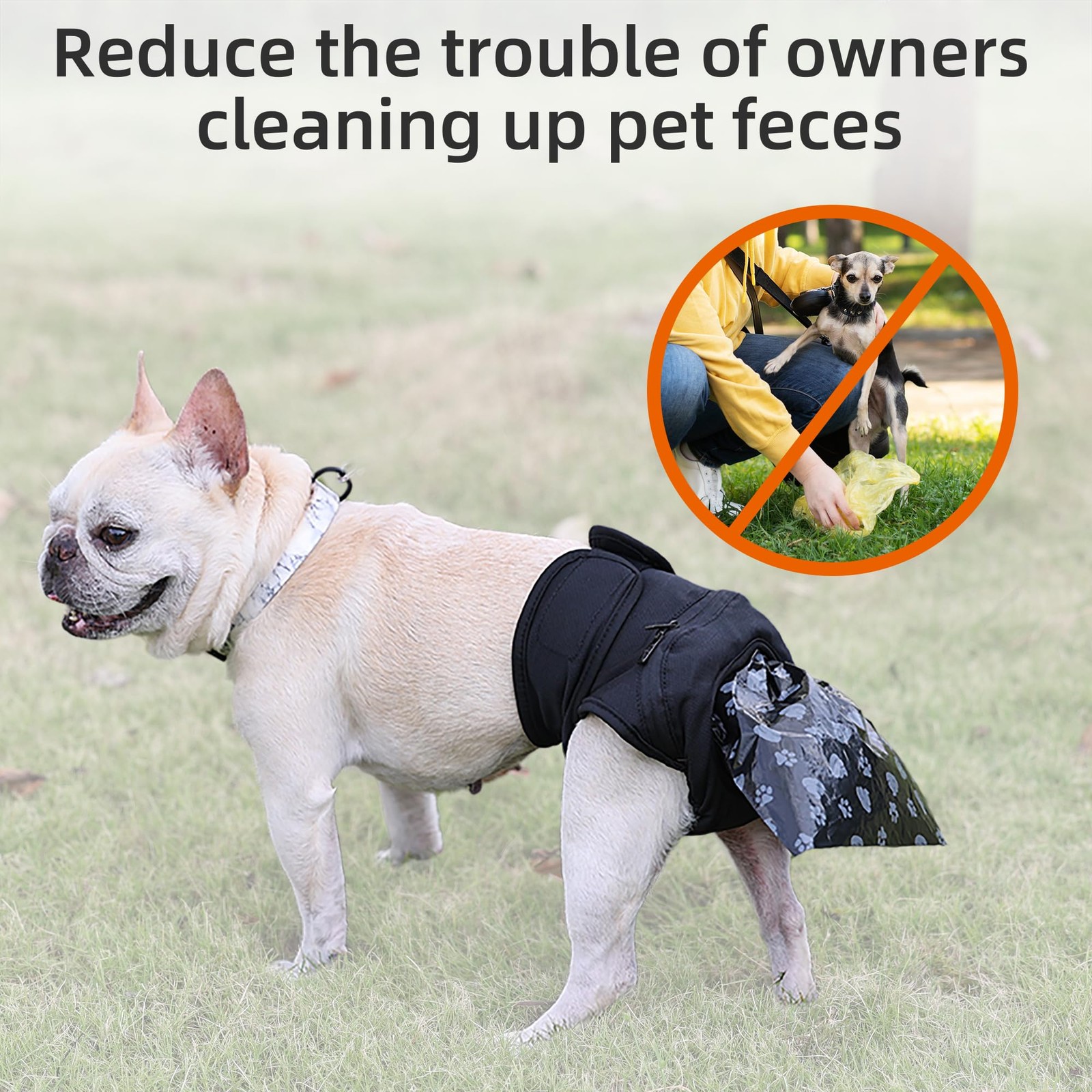 Reusable Dog Poop Pants with 50pcs Poop Bags, Adjustable Dogs Sanitary Pants …
