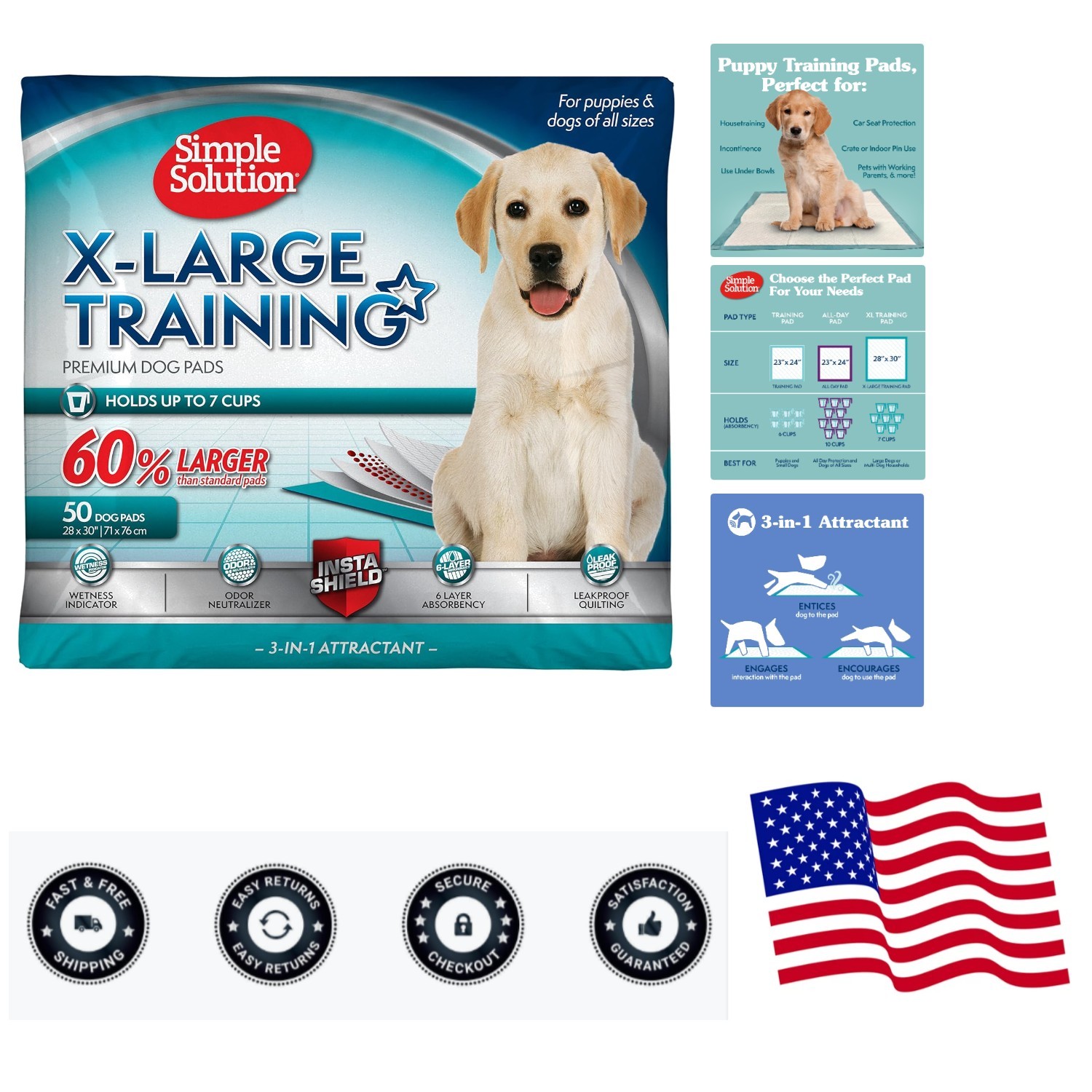 Extra Large Pee Pads For Dogs, Puppy Potty Training, Leak Proof Dog Pads, Pet…