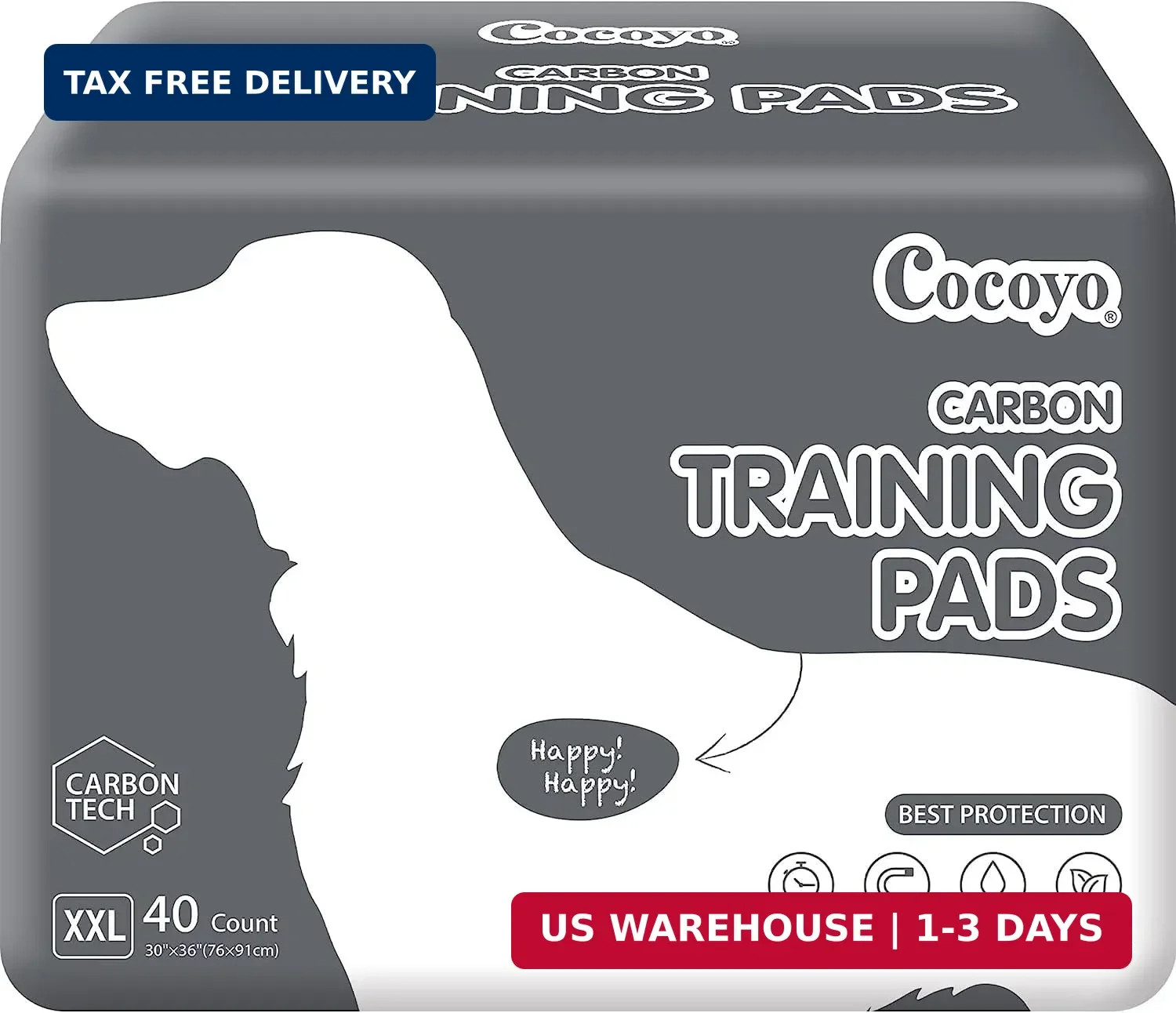 COCOYO Dog Training Pads Extra Large Size丨Carbon Absorb Eliminating Urine Odor P