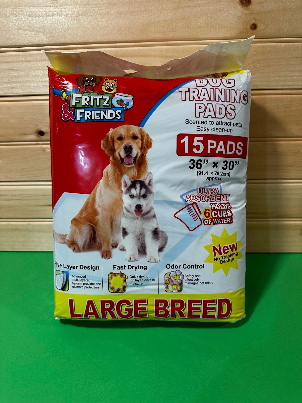 ~ Fritz & Friends ~ 36″ x 30″ Puppy Training Dog Pads 15 Pads ~ Large Bread ~
