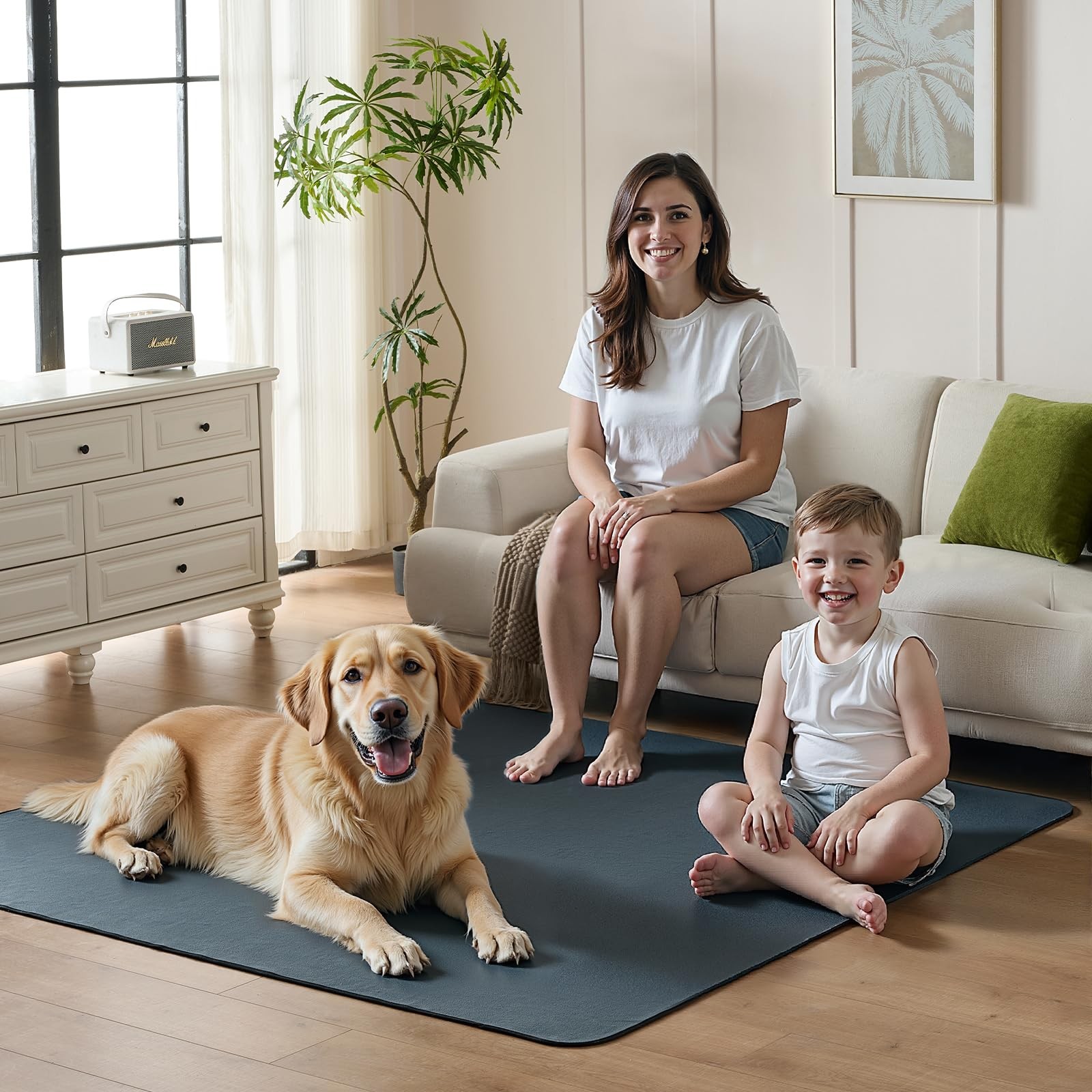 Washable Pee Pads for Dogs 72″x72″ Extra Large Super Absorbent Non-Slip Reusa…