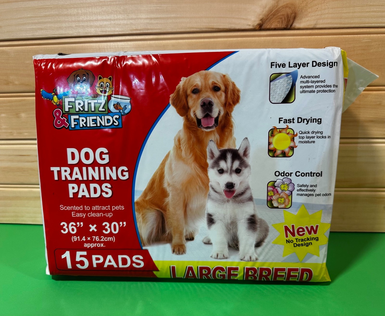 ~ Fritz & Friends ~ 36″ x 30″ Puppy Training Dog Pads 15 Pads ~ Large Bread ~