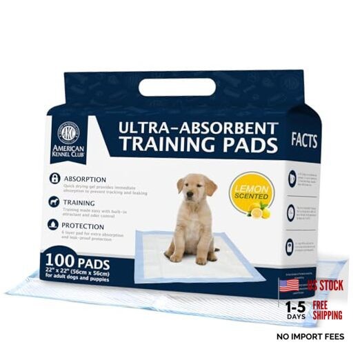 Scented Puppy Training Pads with Ultra 22 x 22 – 100 Count Lemon Scented