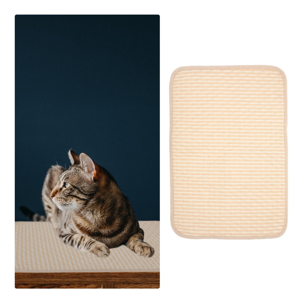 2Pcs Absorbent Cotton Pet Pads Waterproof Reusable Dog Training Mat Beige