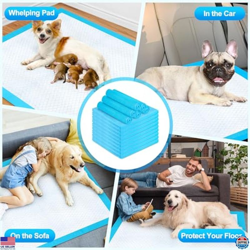 Extra Large 40″x40″ Dog Cat Pee Pads 40 Count, Ultra Absorbent & Leakproof