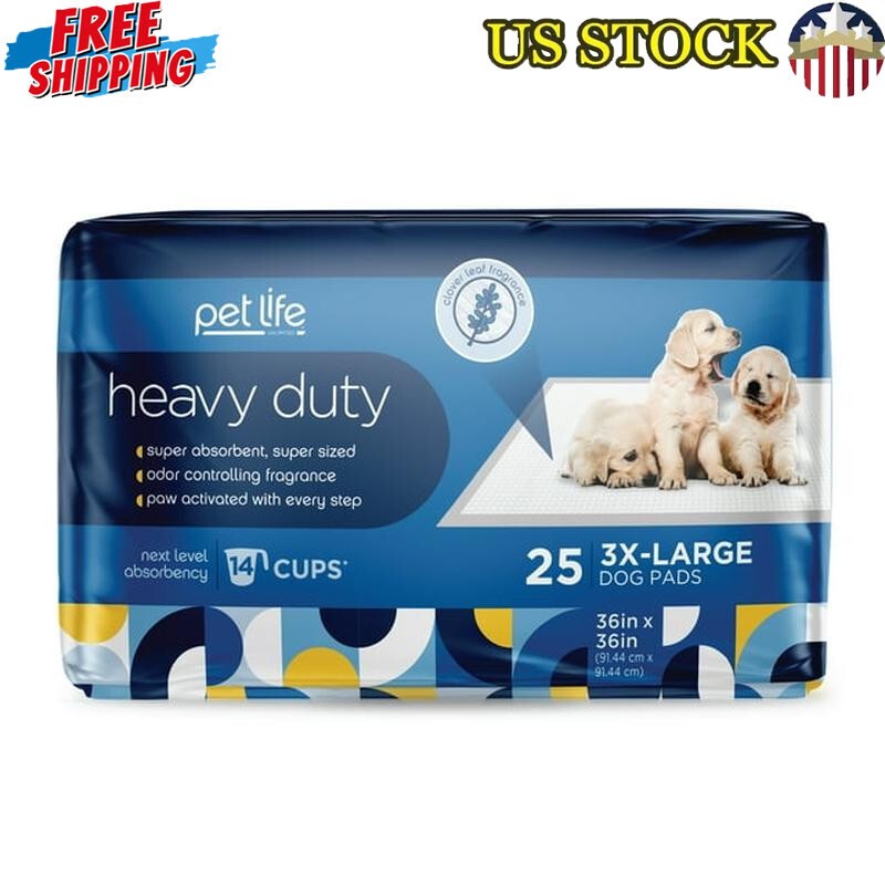 Heavy Duty Dog Pads 3XL 25ct Odor Control Super Absorbent Multi-Dog Homes New