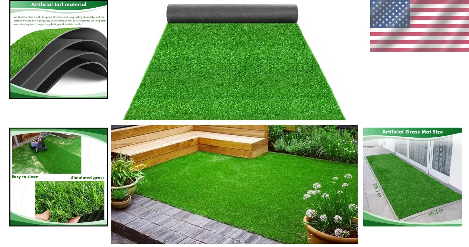 High-Quality Artificial Grass Turf for Dog Potty Training – 118.1×39.4 inches