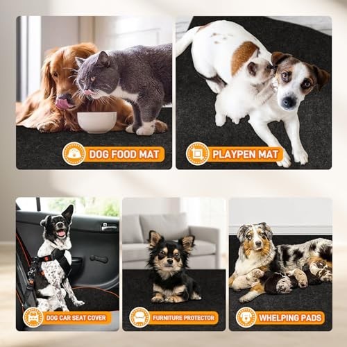 Dog Crate Pad Liner 29″x48″ Waterproof Non-Slip Washable Pet Cage Mat – Charcoal