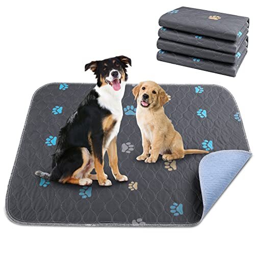 2 Pack 24×36 Inch Washable Puppy Dog Pee Pad Reusable Quick Dry Protective Pads