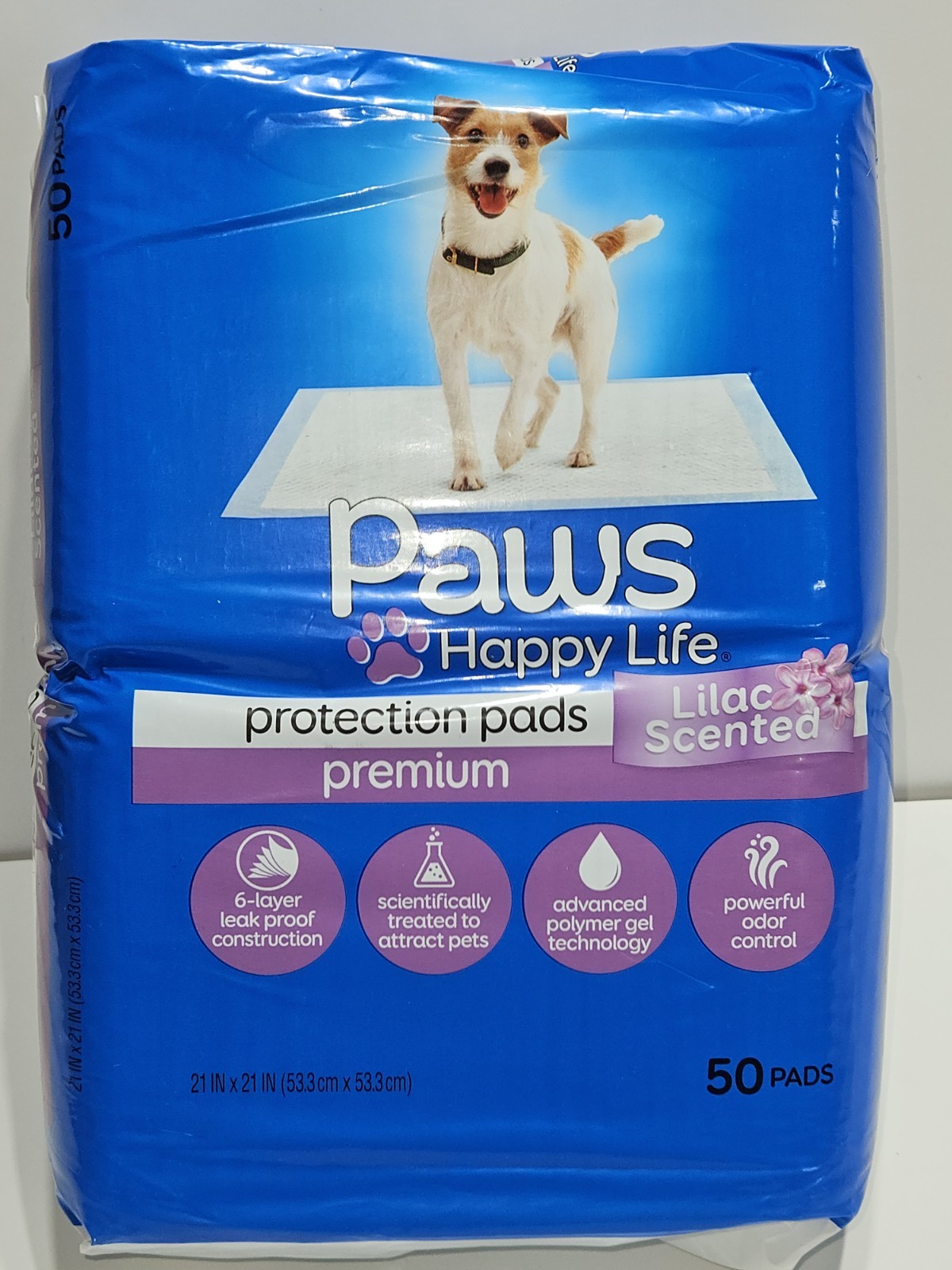 Paws Happy Life Pads Premium 50 ct Puppy Dog Training Pads Lilac Scented