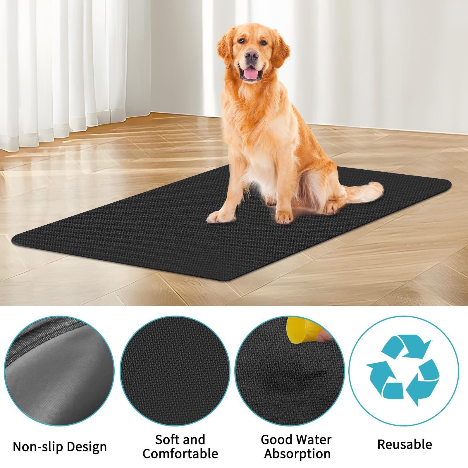 Dog Crate Mat Liner，Washable Pee Pads , Absorbs Urine – Waterproof Under Mat …
