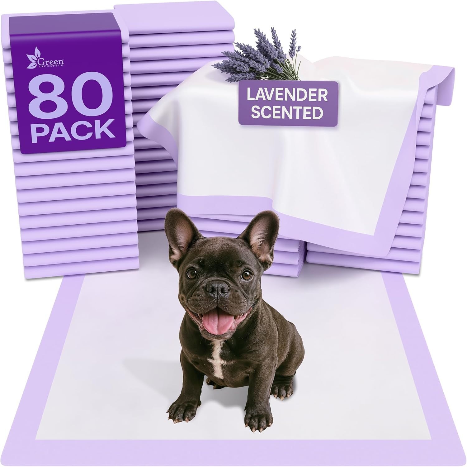 Super Absorbent Lavender Scented Leak-Proof Dog & Cat Training Pads (80 Pack)