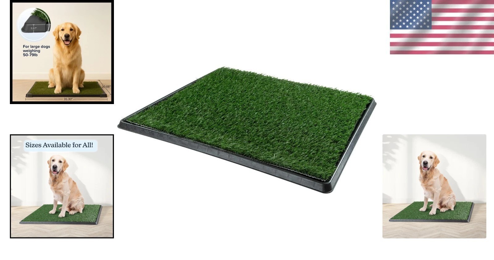 Eco-Friendly 4-Layer Artificial Grass Potty Pad with Collection Tray