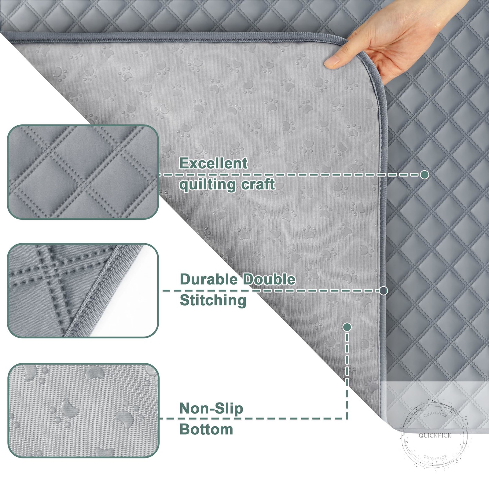 Reusable Washable Pee Pads for Dogs Large/Extra Large 36” x 41” 2 Pack, Absor