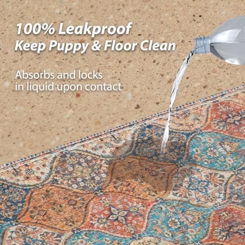 Washable Dog Pee Pad 18×24 Inch Non-Slip Leak Proof Reusable Absorbent Puppy