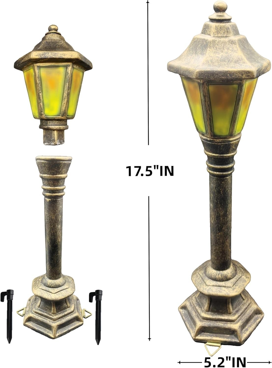 Charming Gold Dog Street Light Figurine – Ideal for Garden Decor and Training