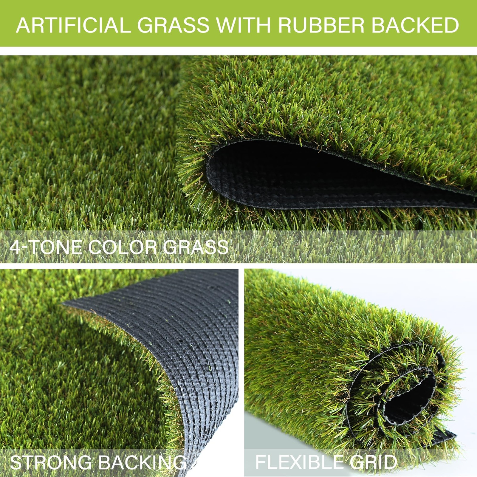 SUNTURF Dog Grass Pads 5 x 8 FT 0.8 Inch High Pile Artificial Grass Green
