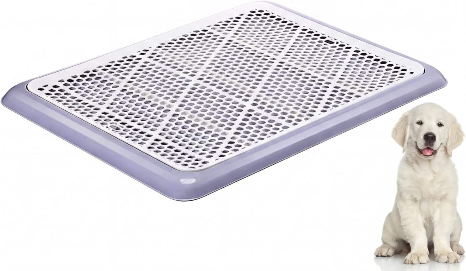Dog Potty Tray Set – Portable Pee Pad Holder for Medium & Large Dogs, Gray