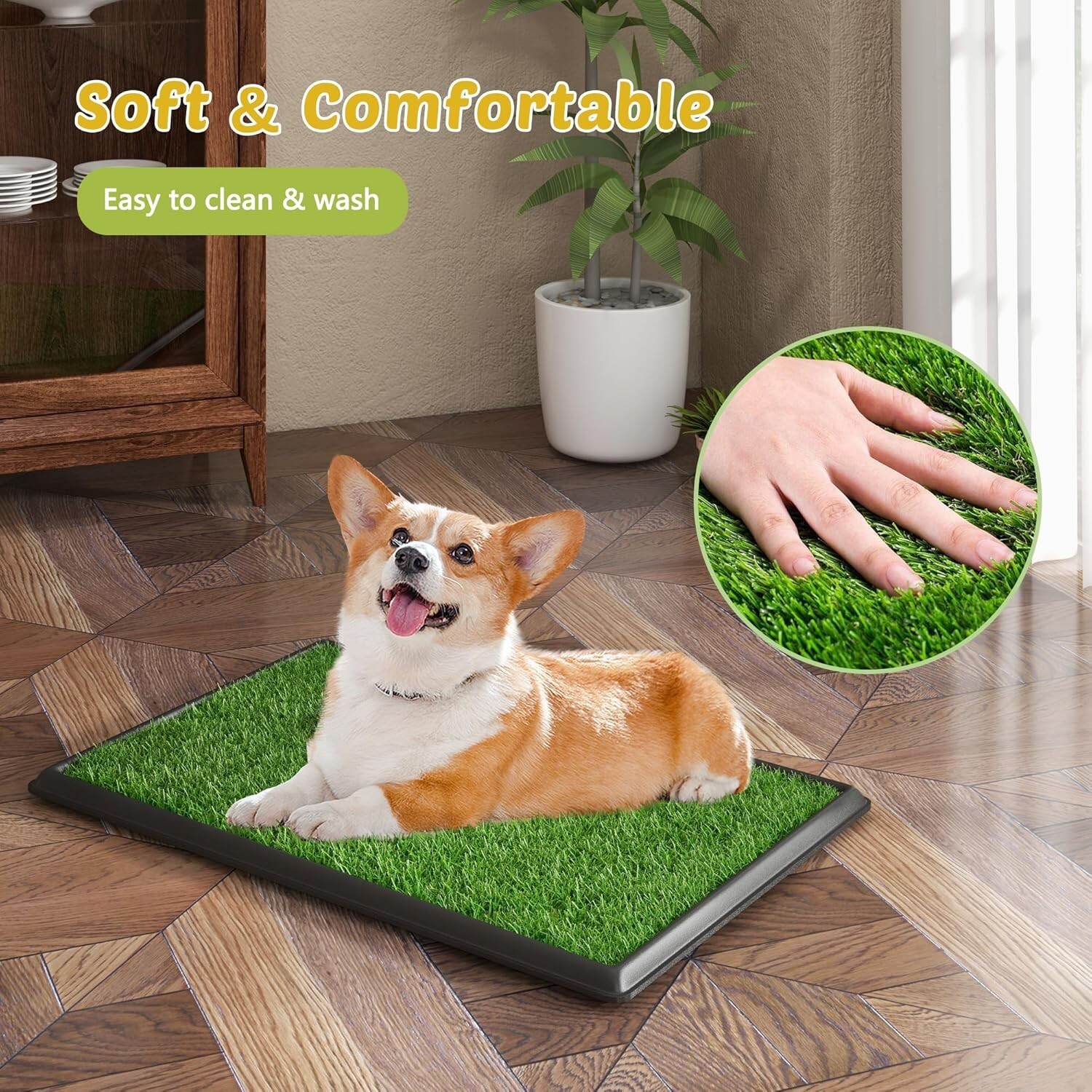 COZIWOW Dog Pee Grass Potty Training Large Artificial Grass Patch for Dogs Tray