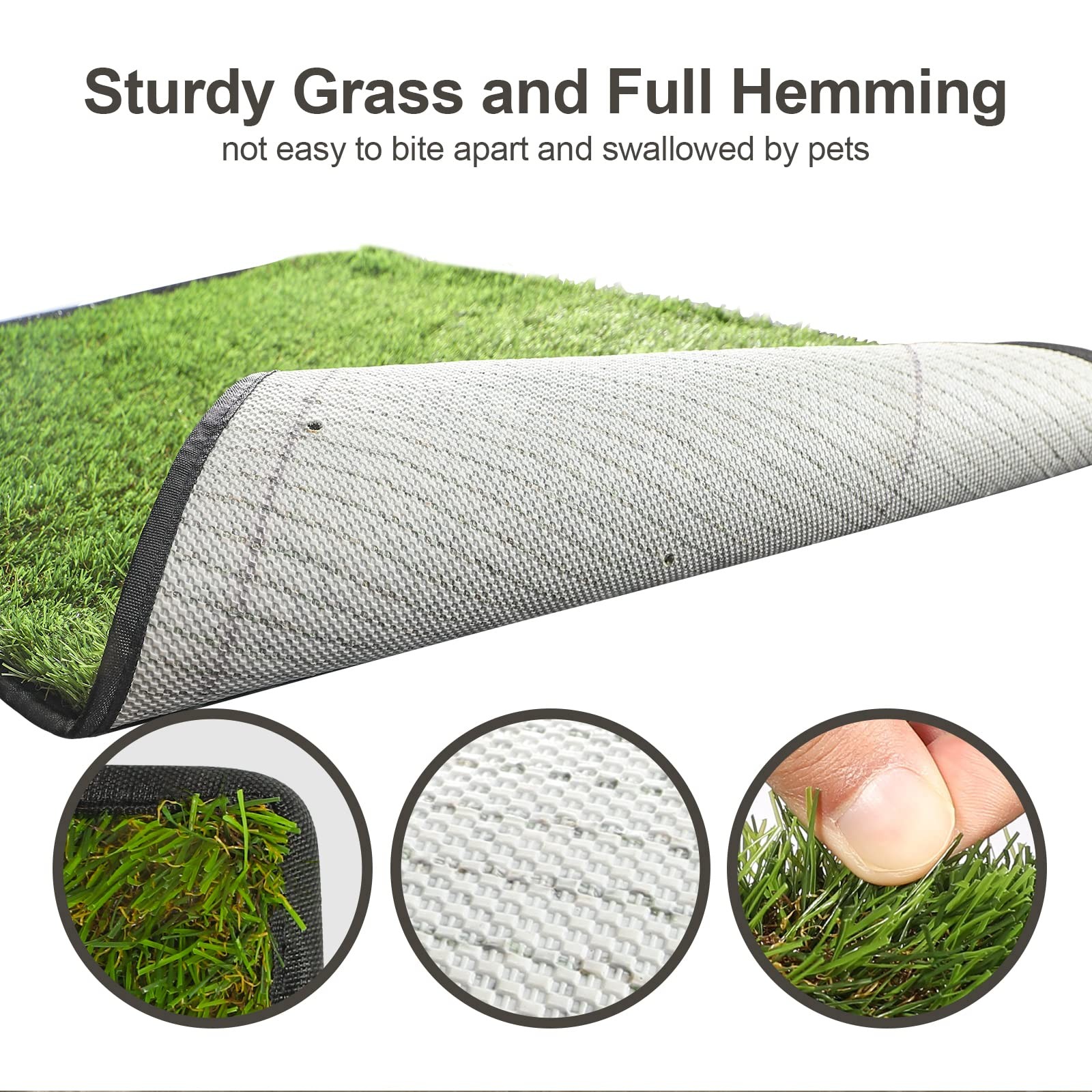 Dog Grass Pad with Tray(40×27.5 inch), Large XL Reusable 3-Layer Dog Pee Potty G