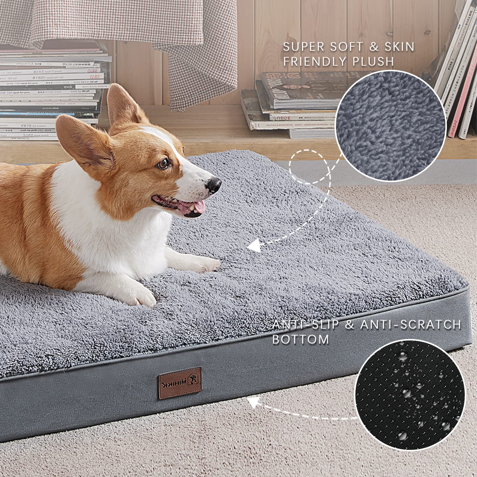 Waterproof Dog Beds for Small Dogs Orthopedic Dog Beds for Crate with Removab…