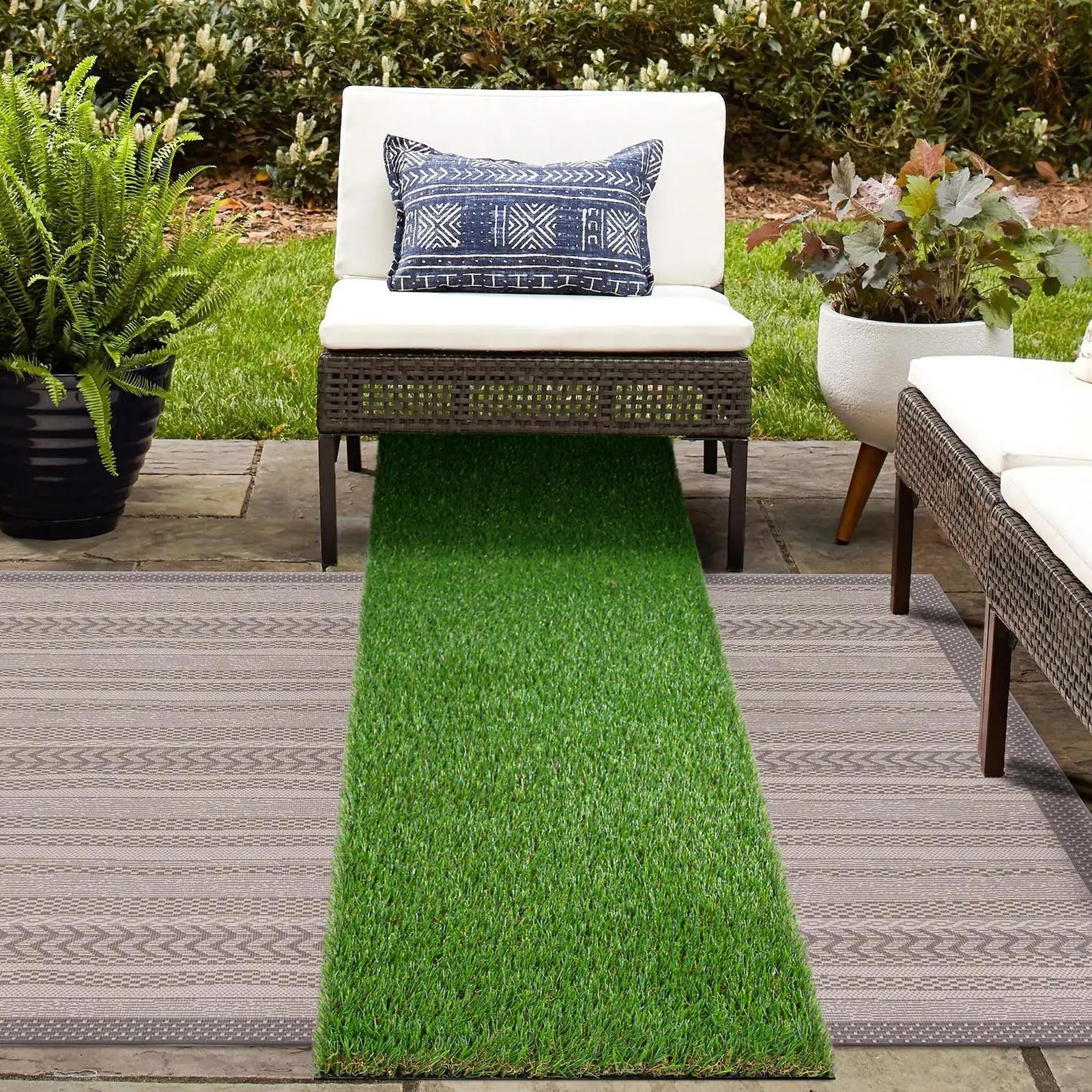 2X6 FT Artificial Turf Grass Runner Rug for Dogs, Thick Realistic Fake Grass …
