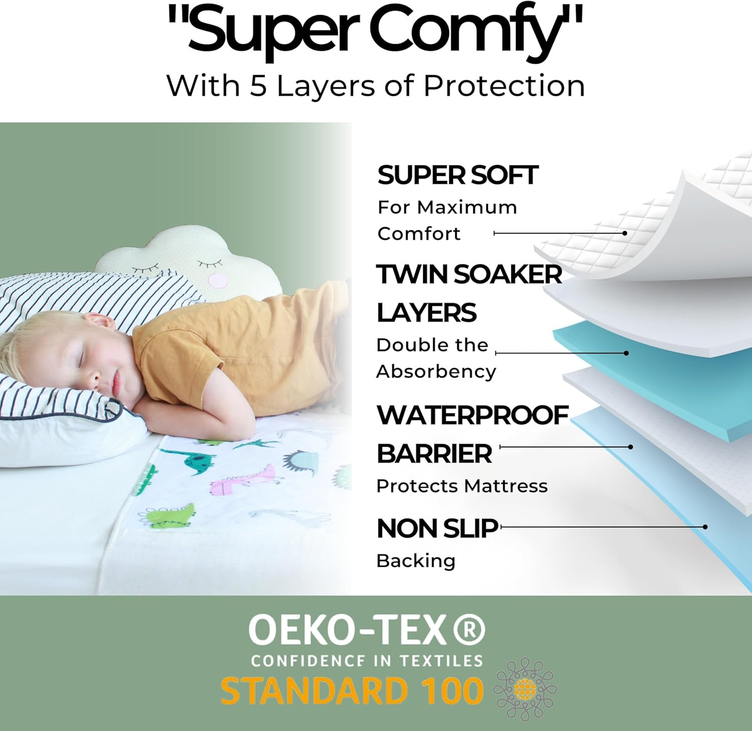 Hygge Sheets® Potty Training Pee Pads for Kids, Toddlers – 100% Waterproof, Non