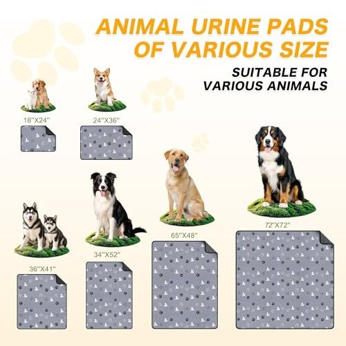 Extra Large Washable Dog Pee Pads 48″x48″, Reusable Waterproof Puppy Training Pa