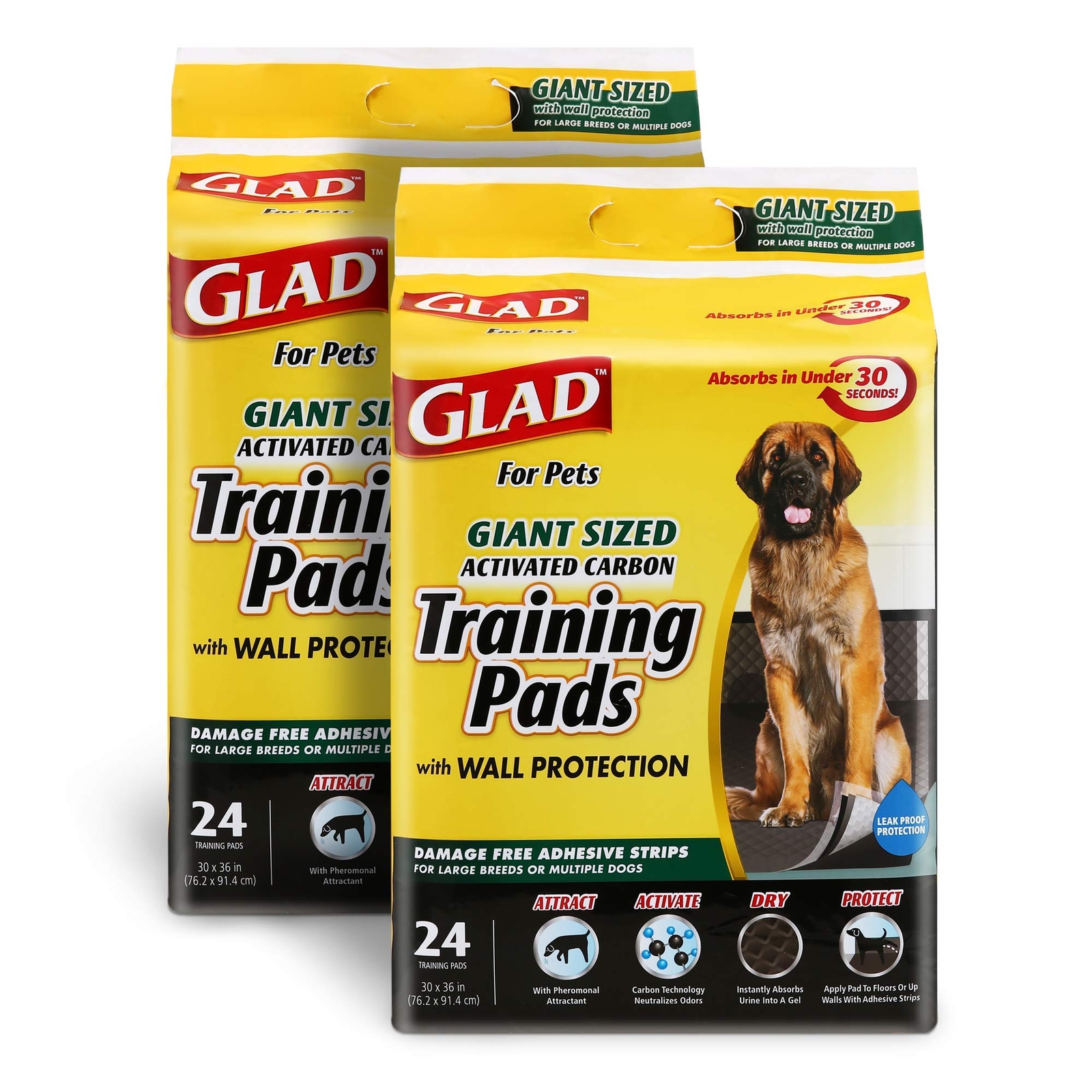 Glad for Pets Activated Carbon XL Puppy Training Pads 48 Count 30 x 36 Inches
