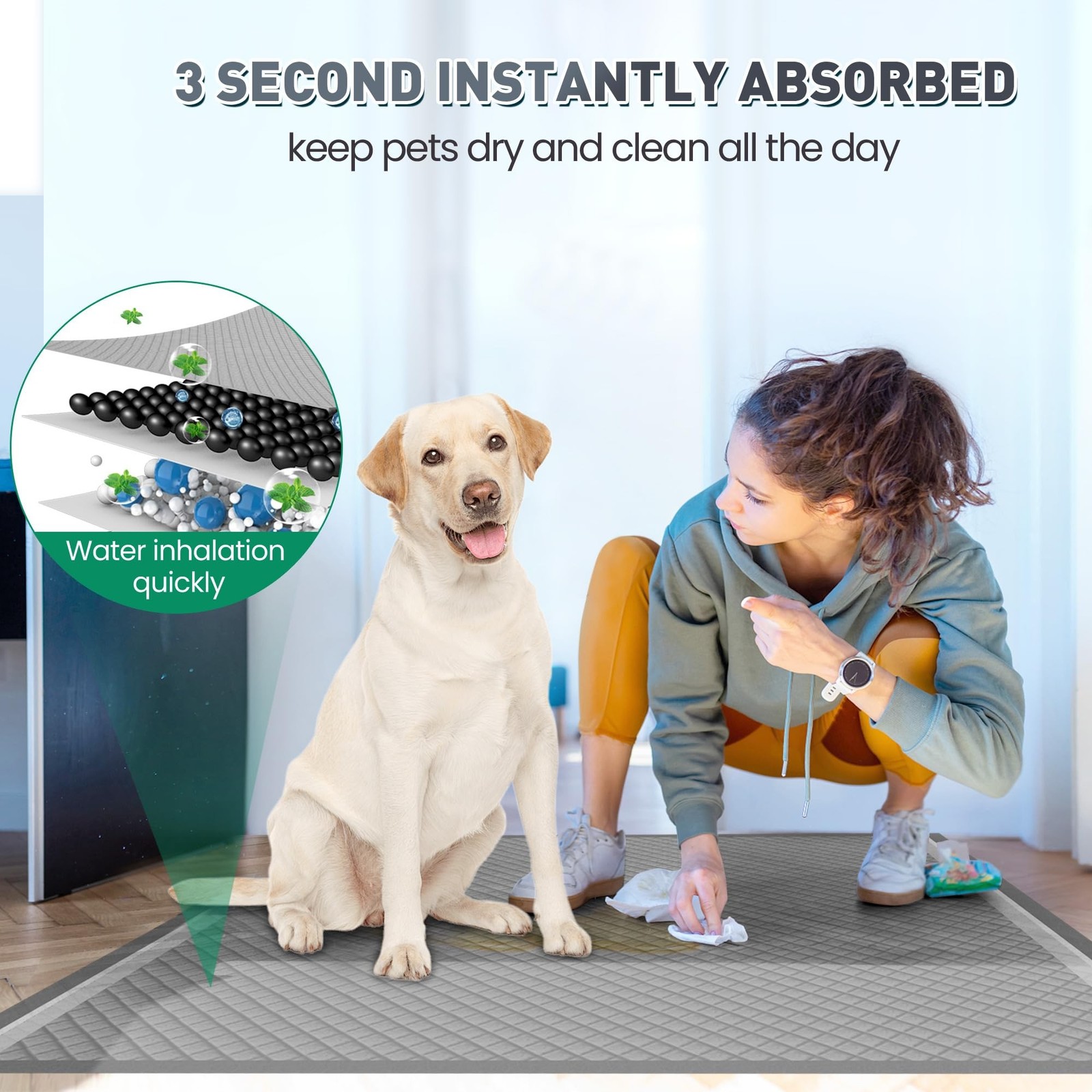 36″x36″ Activated Charcoal Pee Pads for Dogs , 32 Count, Extra Large, Super A…