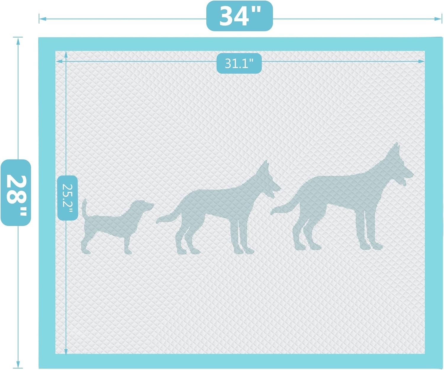 Super Absorbent Dog Pee Pads 28″x34″ – 40 Pack