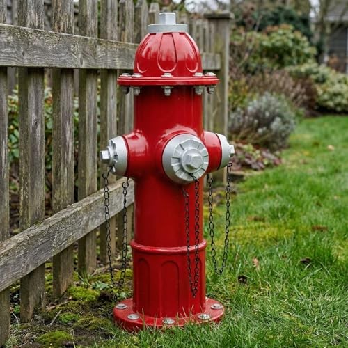 Elenon Garden Fire Hydrant Outdoor Statue Decorative for Dog to Peed on, Red