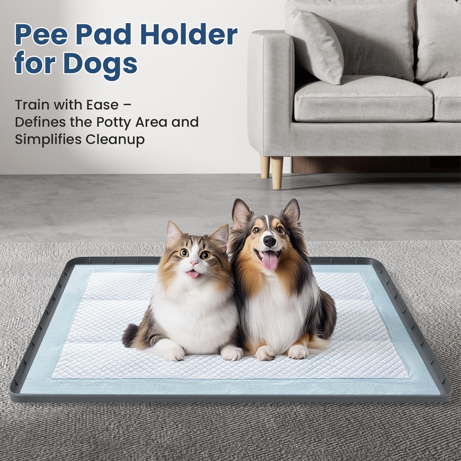 Large Pee Pads for Dogs 40″ x 28″ NonSlip Silicone Pet Mat Washable Reusable …