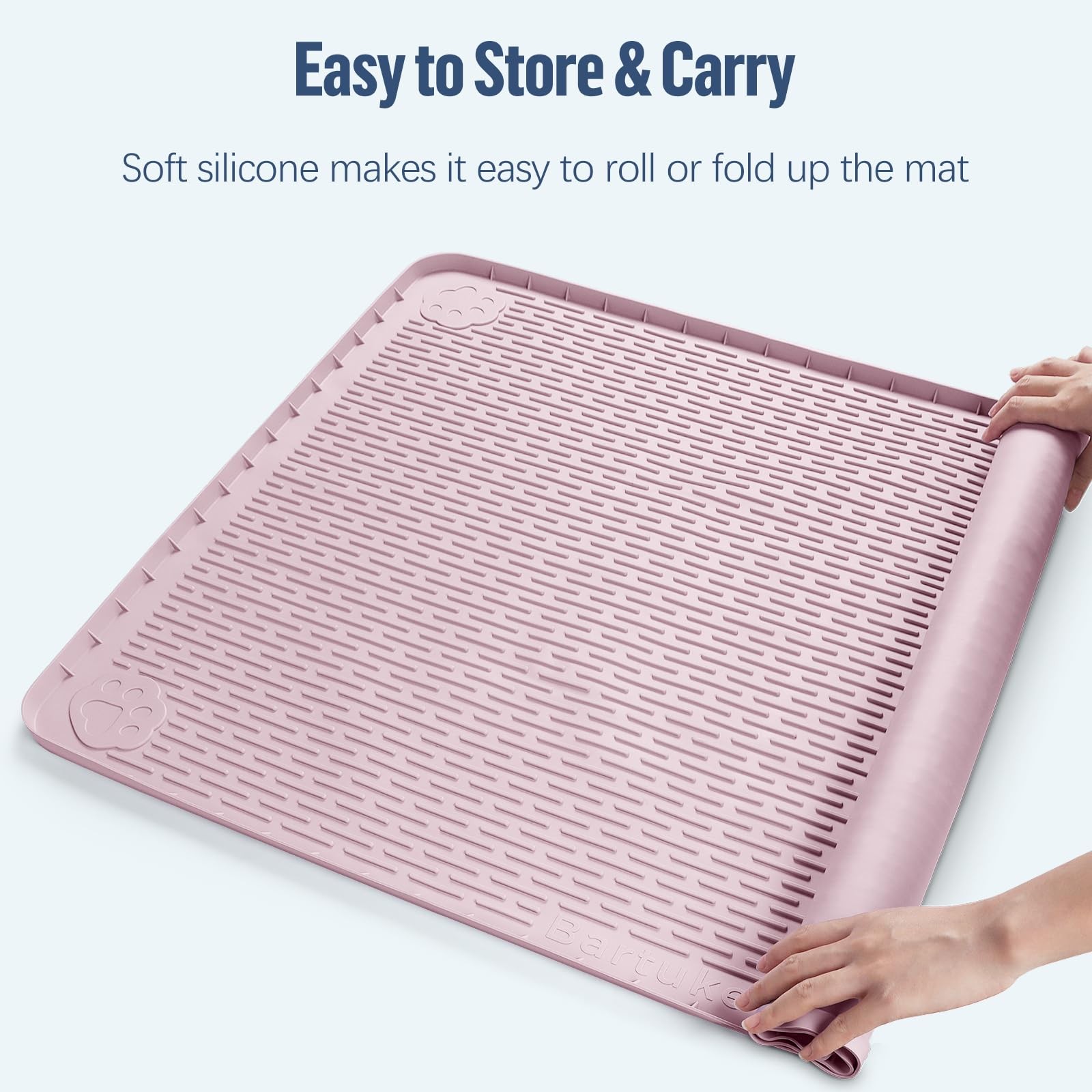 Bartuke Pee Pad Holder for Dogs 50”x35” Silicone Puppy Pee Pad Tray, Pink |…