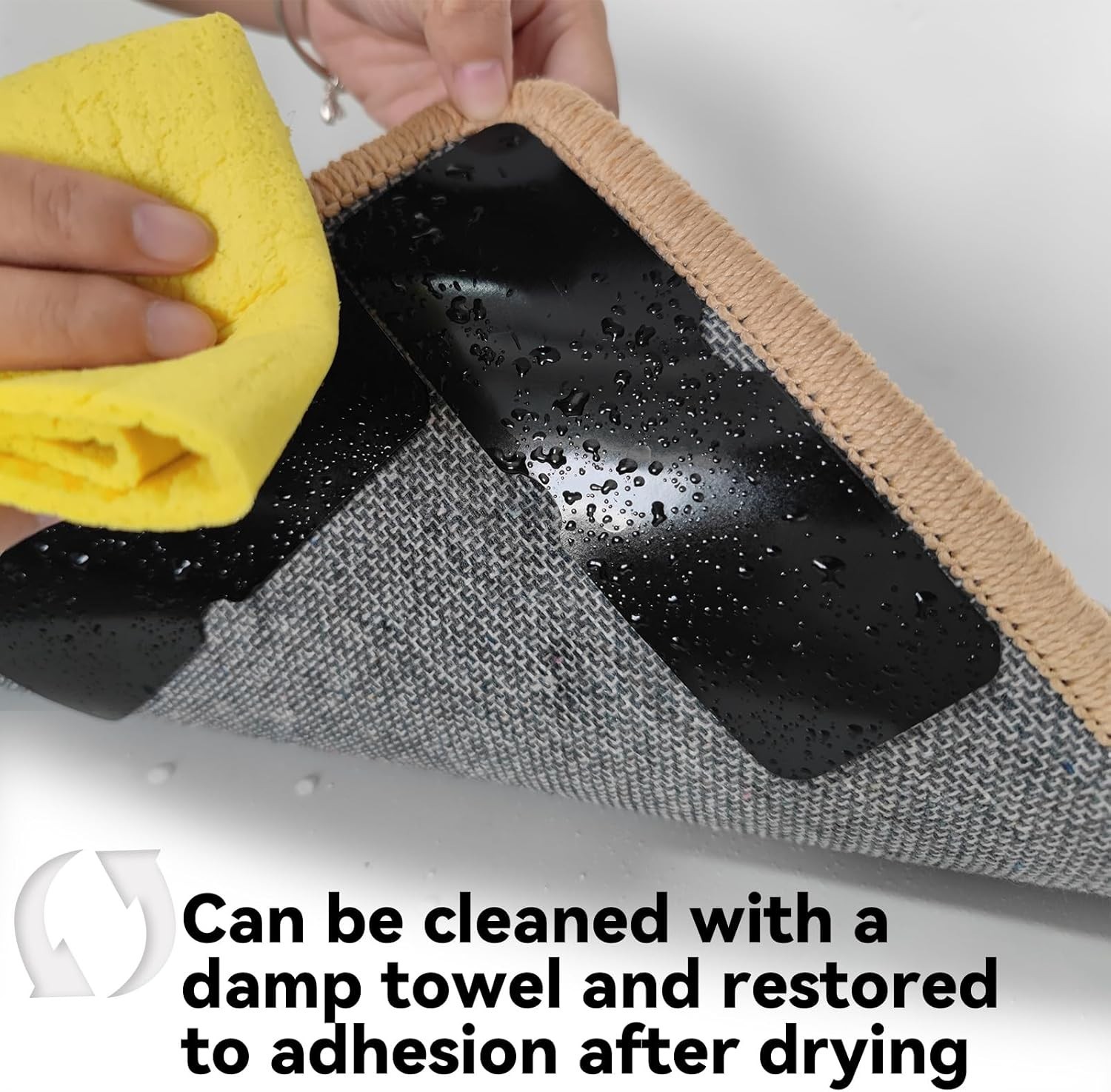 Rug Carpet Non Slip Grippers, Reusable Rug Tape, No Damaging for Hardwood Flo…