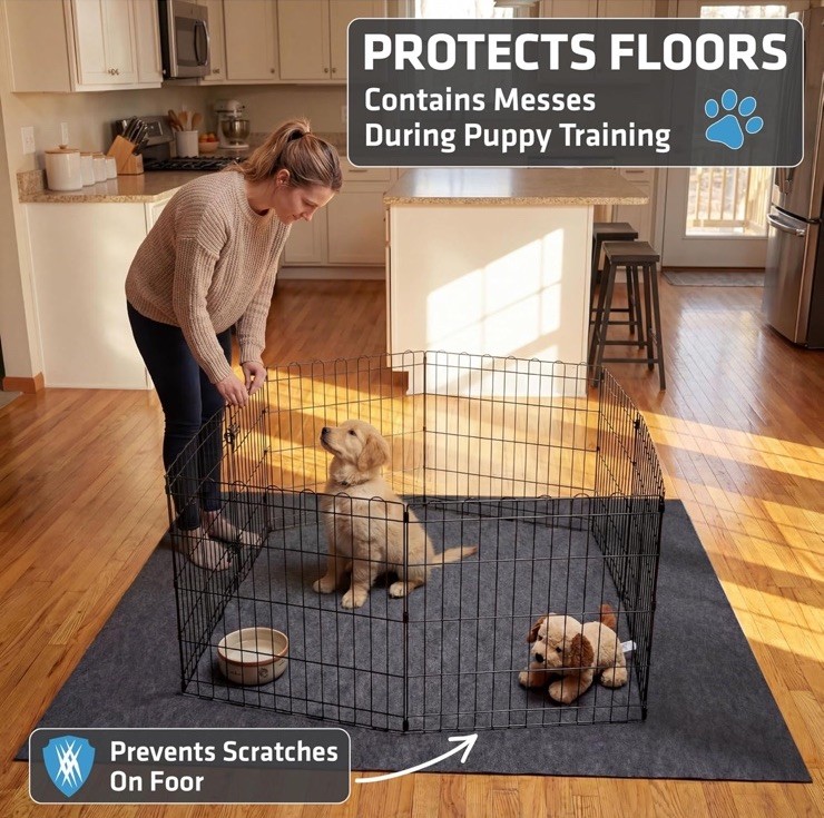 Drymate Jumbo Dog Playpen Mat 60” x 74” Waterproof Washable USA Made