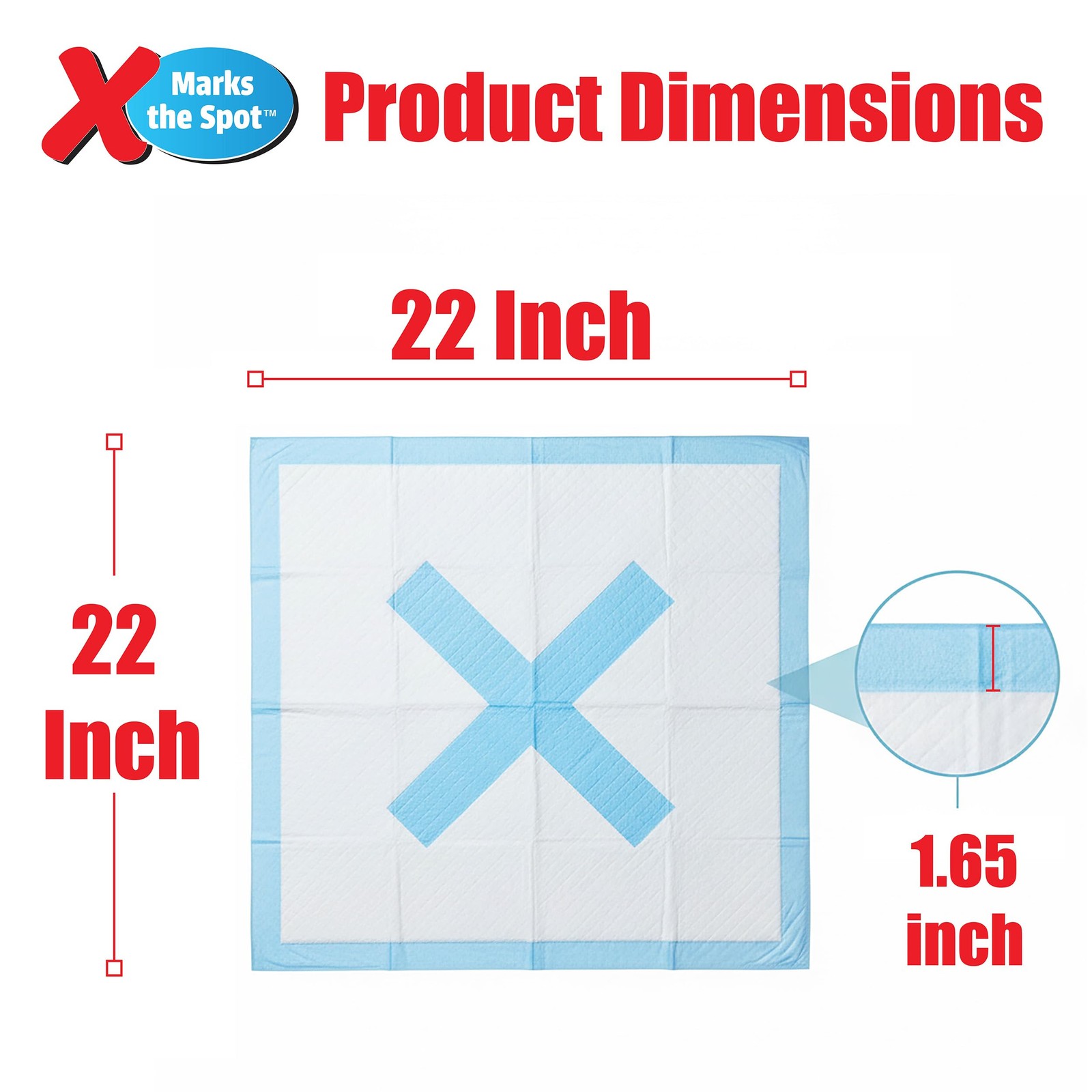 X Marks The Spot Extra Absorbent Pee Pads | Puppy Pads | Puppy Pads with Adhesiv
