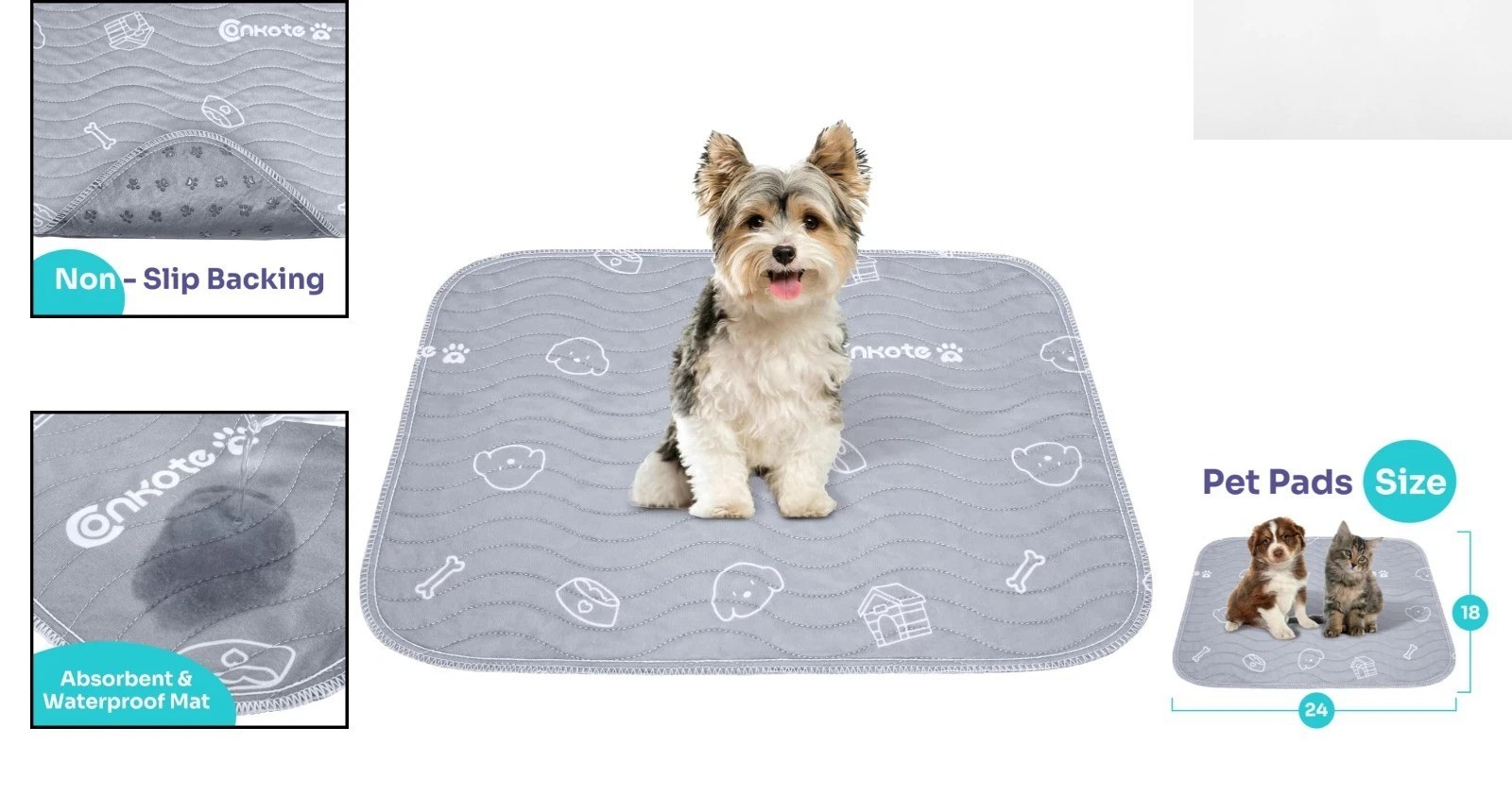 2 Pack Heavy Absorbent Washable Puppy Pee Pads 18″x24″ – Ultimate Leak Protec…