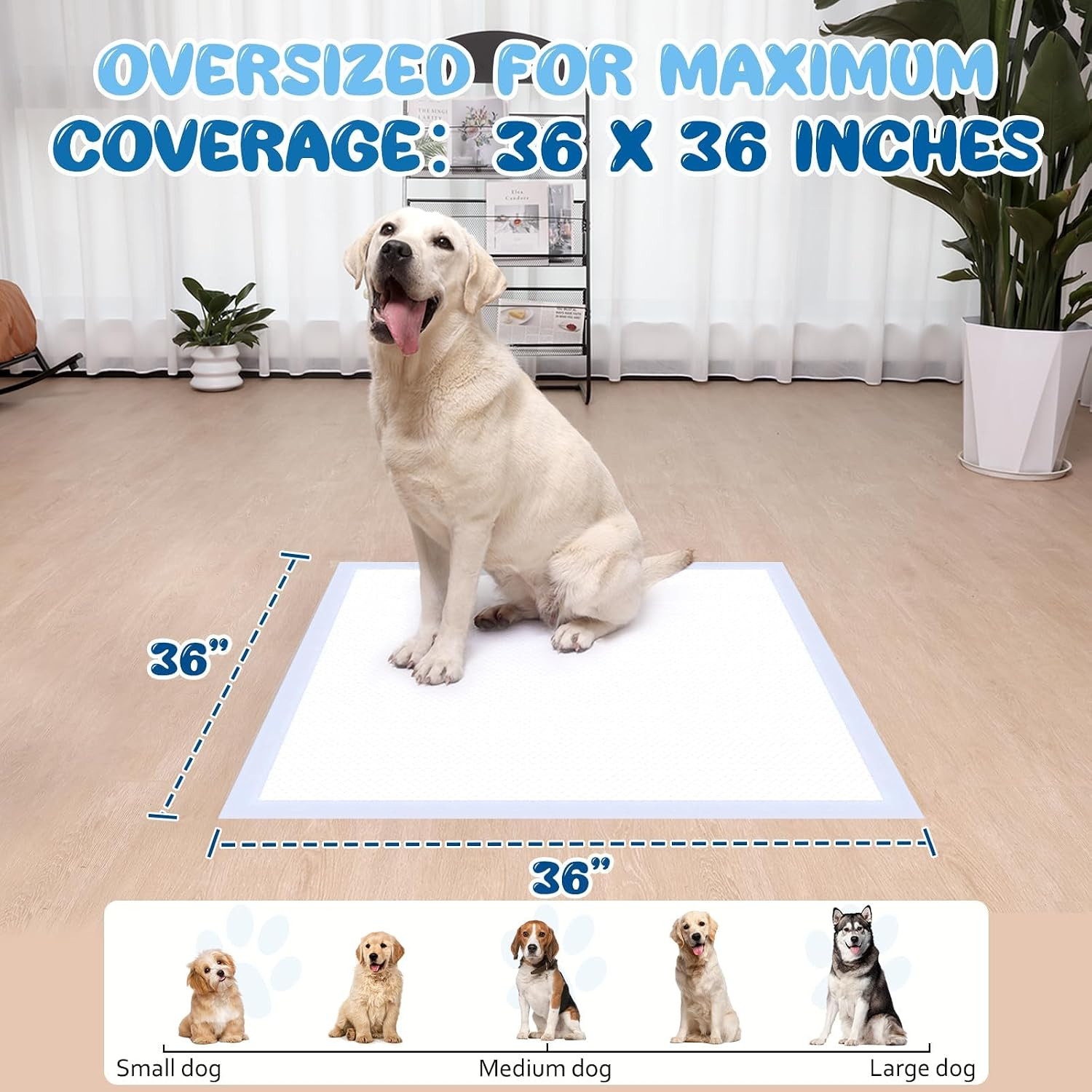 XXL Pee Pads for Dogs 36×36, 40 Count, Extra Thick XXXL Dog Pee Pads, 6-Layer He