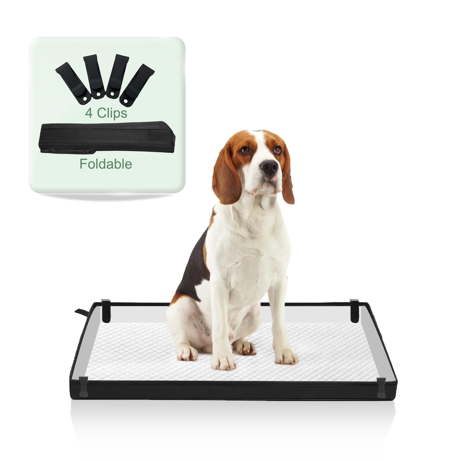 Large Portable Dog Pee Pads Foldable Liner Base 33”x23” Training Pad Holder…