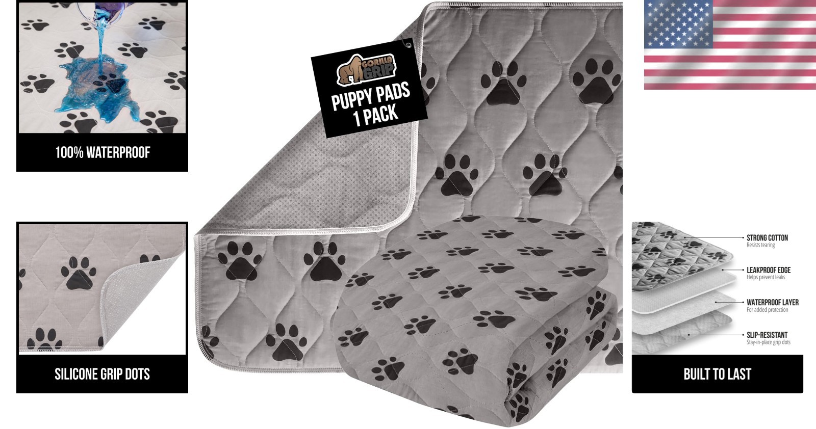 High-Quality Washable Puppy Pee Pad, Slip-Resistant 22×16 Mat for Easy Training