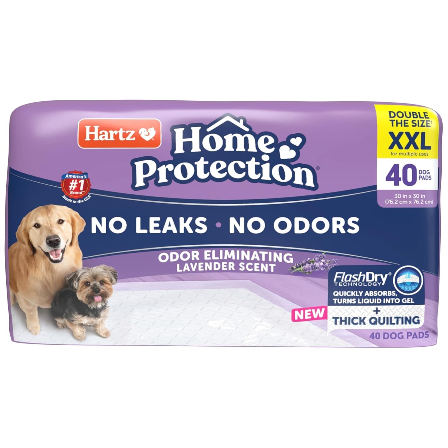 Lavender Scented XXL Dog Pads, 40ct – No Leaks!