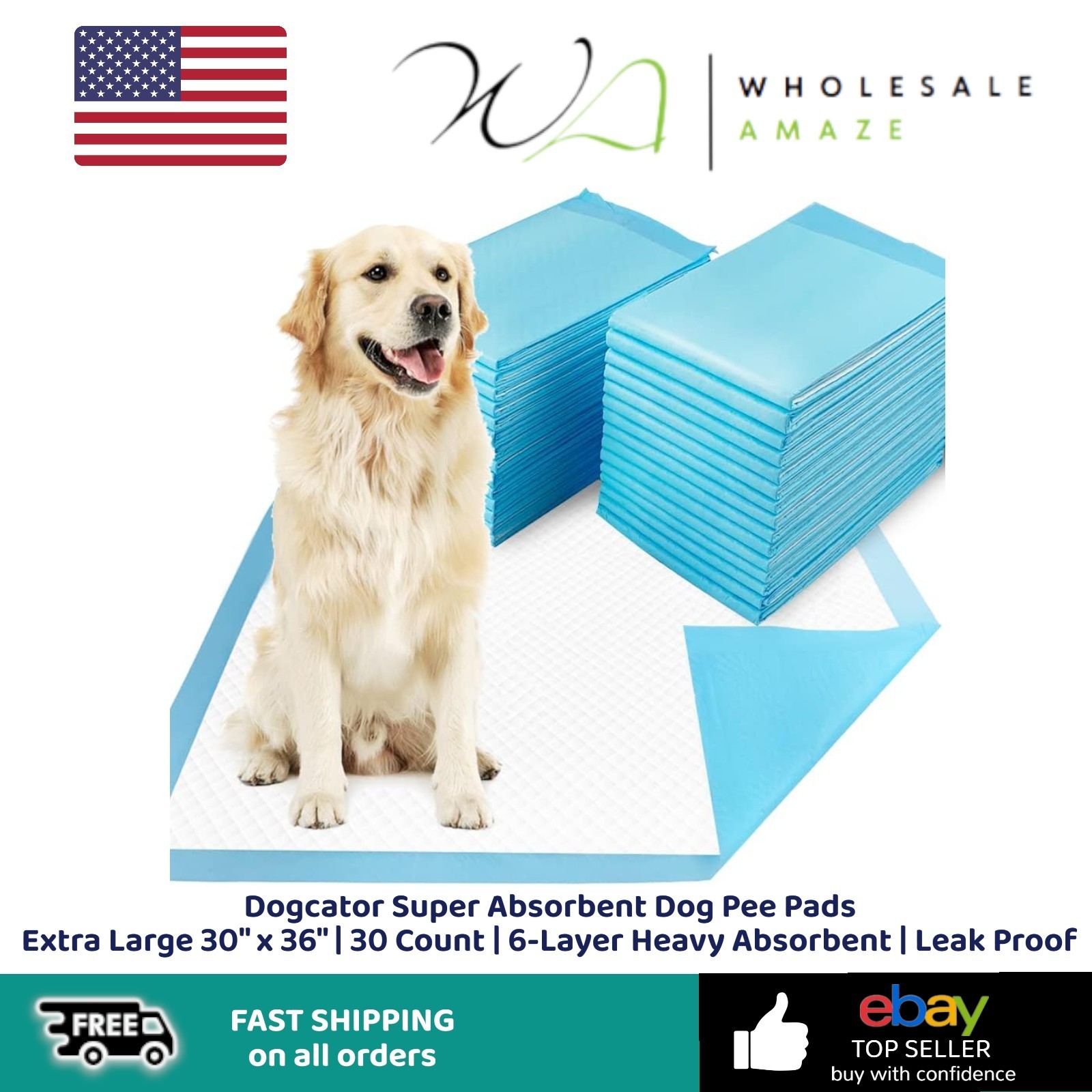 Dogcator Super Absorbent Dog Pee Pads Extra Large 30″ x 36″ | 30 Count | 6-Layer