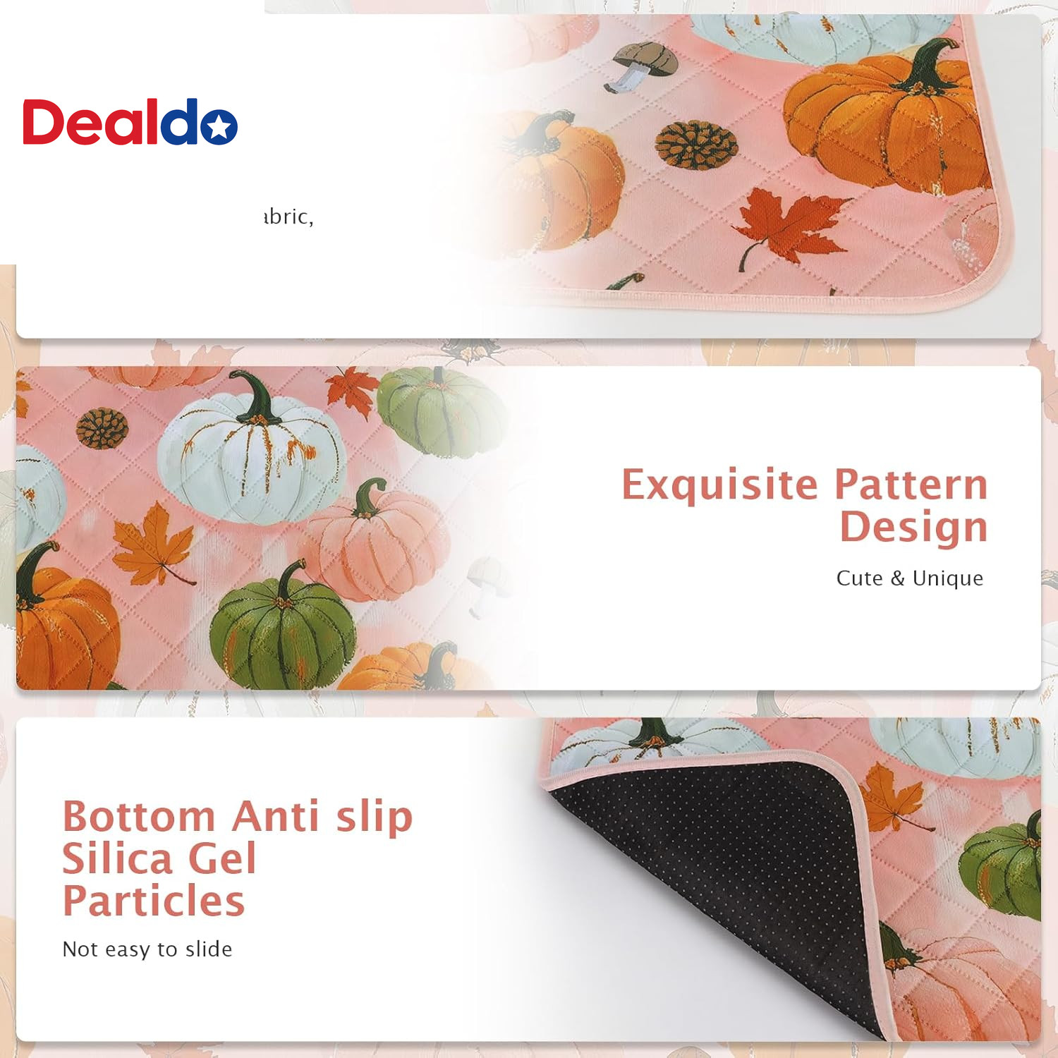 Washable Pee Pads for Dogs, 2 Pack Pumpkin Pattern Reusable Waterproof Puppy Pot