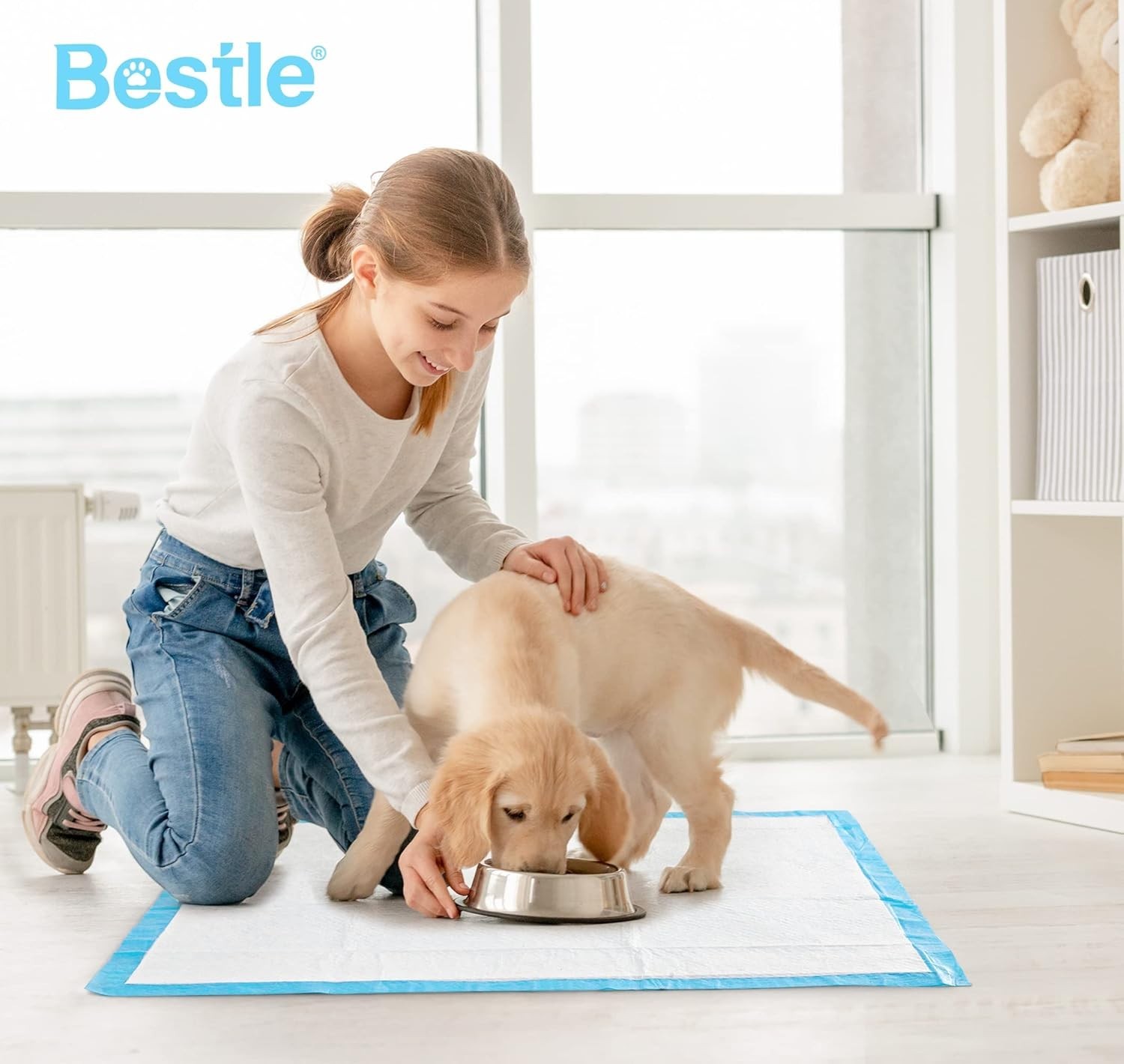 Large Pet Training and Puppy Pads Pee Pad for Dogs 24″x24″-80 Count Super Abs…