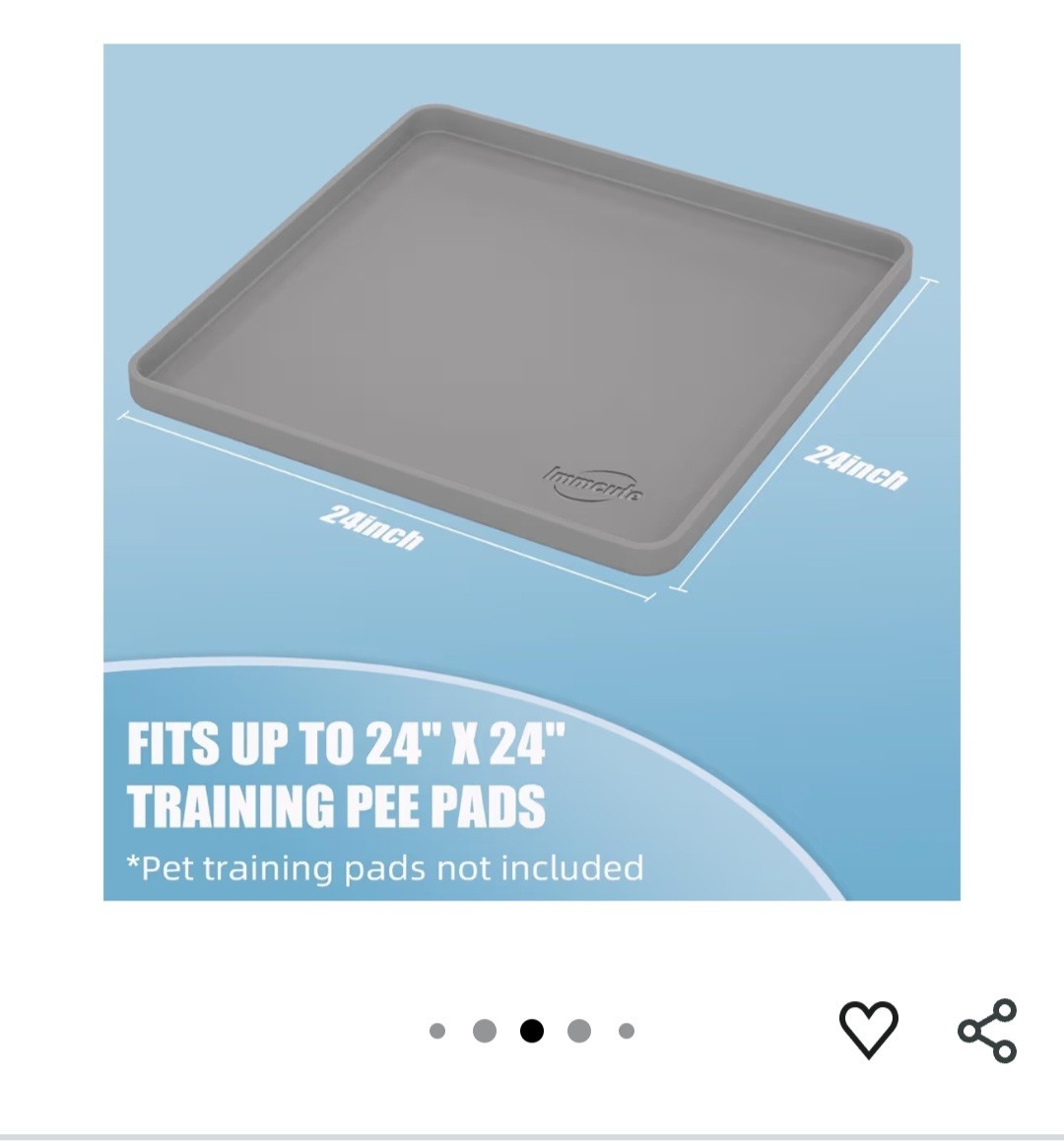 Immcute Training Pad Tray Reusable Washable High Edges Clips Hold Pads 24×24