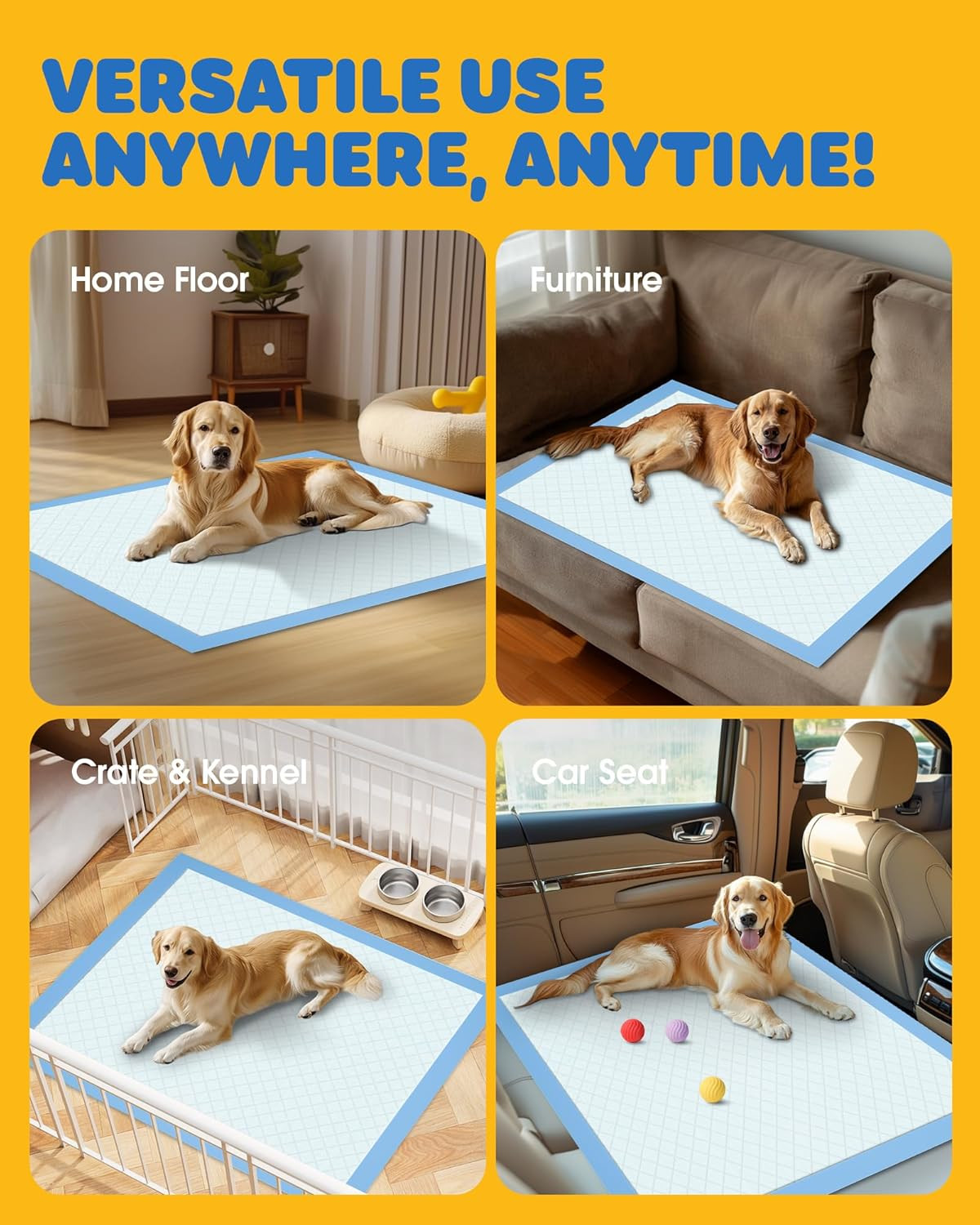 50-Pack Extra Large Pee Pads – 34″ X 28″ Puppy Pads for Dogs with 6-Layer Leakpr